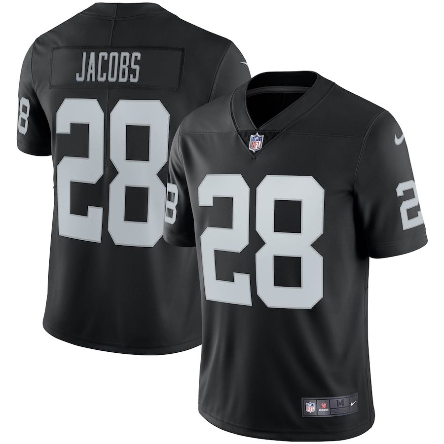 Men Oakland Raiders #28 Josh Jacobs Nike Black Vapor Limited NFL Jersey->oakland raiders->NFL Jersey